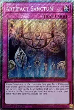 RA04-EN217 ARTIFACT SANCTUM PLATINUM SECRET RARE 1ST EDITION YuGiOh CARD - Image 1