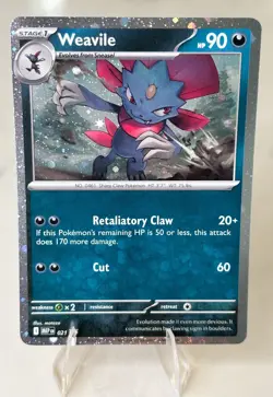Weavile (Cosmos Holo) Rare ME: Mega Evolution Promo 021 NM Pokemon Card - Image 1