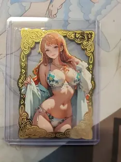 Nami Premium Waifu Trading Card Metal Gold #/200 One Piece Doujin Die-Cut - Image 1