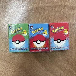 Pokemon Mini Playing Cards Sealed 3 Decks 1999 - Bicycle Vintage - Image 1