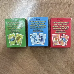 Pokemon Mini Playing Cards Sealed 3 Decks 1999 - Bicycle Vintage - Image 2
