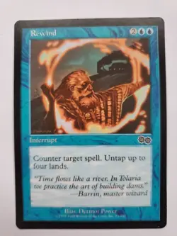 MTG Magic The Gathering Card Rewind Interrupt Blue Urza's Saga - Image 1