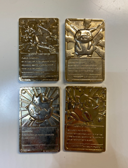 1999 Burger King Pokemon 23K Gold Plated Metal Cards Lot of 4 - Image 2