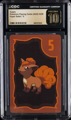 2022 POKEMON PLAYING CARDS KOR PAPER SAFARI #5 VULPIX CGC 10 PERFECT - Image 1