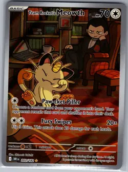 Team Rocket's Meowth - 203/182 SV10: Destined Rivals - Pokemon Card - NM - Image 1