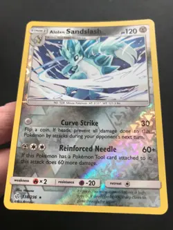 Alolan Sandslash 138/236 SM Cosmic Eclipse REVERSE HOLO RARE Pokemon Card NM - Image 2