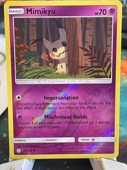 POKEMON MIMIKYU 96/236 UNCOMMON REVERSE HOLOFOIL COSMIC ECLIPSE NM CARD - Image 1