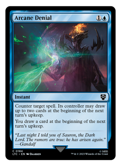 MTG - 1 x Arcane Denial - Blue Instant - LOTR Commander (LTC) - M/NM - Image 1