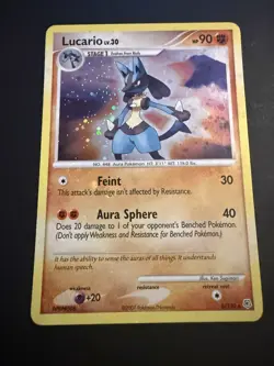 Pokemon TCG Lucario Holo Rare Card 6/130 Diamond and Pearl 2007 LP - Image 2