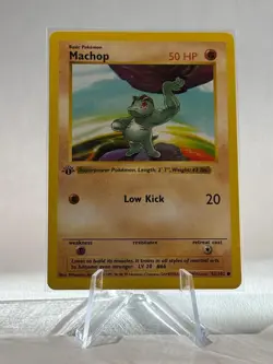 Pokemon-Machop- 1st Edition Shadowless 52/102 Base Set- LP - Image 1