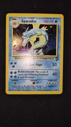 Gyarados 7/130 Holo Rare Base Set 2 Pokemon Vintage TCG WOTC NM Near Mint - Image 1