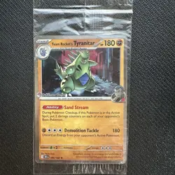 Team Rocket’s Tyranitar Pokemon Center Stamped Promo 096/182 Sealed MP - Image 1