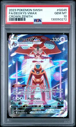 2023 POKEMON SWORD & SHIELD CROWN ZENITH #GG45 FULL ART/DEOXYS VMAX PSA 10 - Image 1