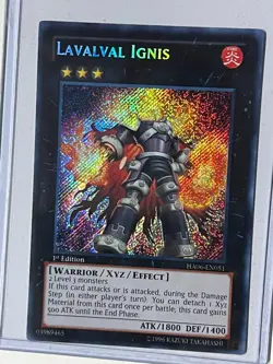 YUGIOH! 1-LAVALVAL IGNIS-SECRET RARE-1ST EDITION-HA06-EN051 - Image 1