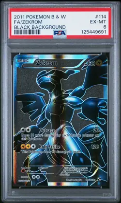 PSA 6 Zekrom Full Art 114/114 Black Background Black & White Pokemon Card - Image 1