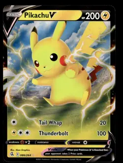 Pikachu V 086/264 Ultra Rare Fusion Strike Pokemon Card - Image 1