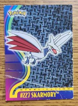 Skarmory Topps TV Animation Edition Pokemon Card 227 - Damaged - Image 1