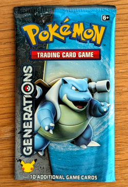 Generations~ Booster (No Cards) Pack Wrappers ~ Blastoise Artwork!! - Image 1