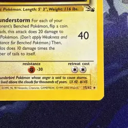 Pokemon TCG Zapdos Fossil Holo Card 15/62 Unlimited Holo Rare LP - Image 4