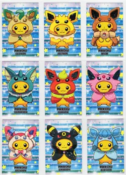 Card Database Attacks 2 - PIKACHU PONCHO - Cracked Ice Holo - 9 CARD LOT - Image 1