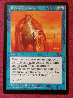 Magic The Gathering MIRAGE RAY OF COMMAND blue card MTG - Image 1