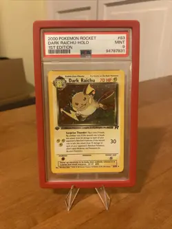Pokemon Dark Raichu Holo Card 83/82 1st Edition PSA 9 Mint - Image 1