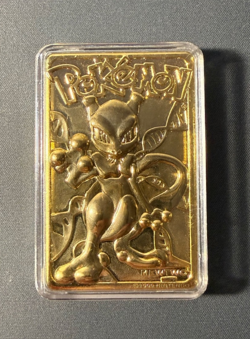 Vintage 1999 Burger King Mewtwo Pokemon 23K Gold Plated Card inside Plastic Case - Image 1