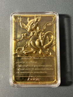 Vintage 1999 Burger King Mewtwo Pokemon 23K Gold Plated Card inside Plastic Case - Image 2