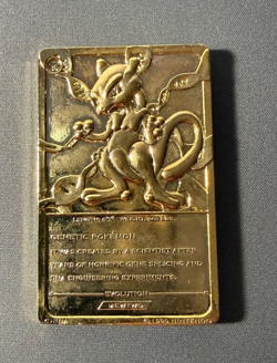 Vintage 1999 Burger King Mewtwo Pokemon 23K Gold Plated Card inside Plastic Case - Image 4