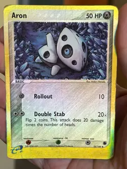 POKEMON ARON 25/109 UNCOMMON REVERSE HOLOFOIL RUBY & SAPPHIRE HP CARD - Image 1