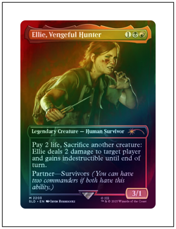 1x Ellie, Vengeful Hunter, Foil, Last of Us Secret Lair, Magic MTG NM - Image 1