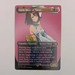 Yuna, Hope of Spira BORDERLESS MTG Mythic Rare Magic Final Fantasy 10 FFX Cleric - Image 1