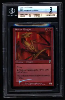 Shivan Dragon foil - 7th Edition - MTG Magic the Gathering - BGS MINT 9.0 - Image 1