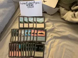SALE! 27 Assorted MTG JAPANESE BLACK BORDERED FBB 4thEd. Lands - N/M - Image 1