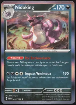 Carte Pokemon Nidoking 034/165 Holo 151 Francais - Image 1