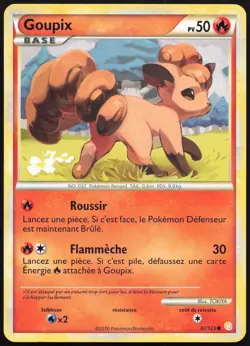 Carte Pokemon Goupix 87/123 HeartGold SoulSilver Francais - Image 1