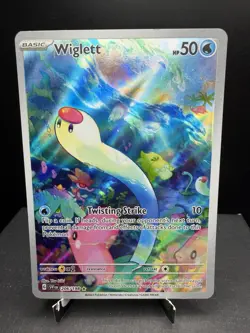 Pokemon TCG Scarlet & Violet Base Wiglett 206/198 Full Art Illustration Rare NM - Image 1