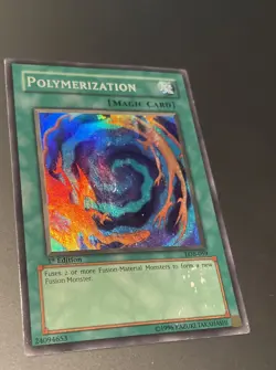 Yu-Gi-Oh Raigeki Polymerization 1st Edition LOB-059 Super Rare - Image 4