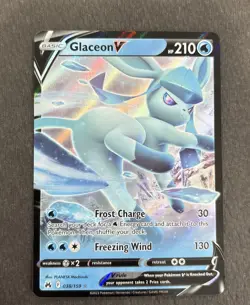Pokemon TCG Cards Glaceon V 038/159 Crown Zenith Ultra Rare Holo - Image 1