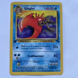 Pokemon Card Kingler Fossil 1st Edition Common 38/62 LP-MP - Image 1