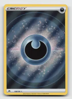 Darkness Energy 158/159 Textured Reverse Holo - Crown Zenith Pokemon Card - NM - Image 1