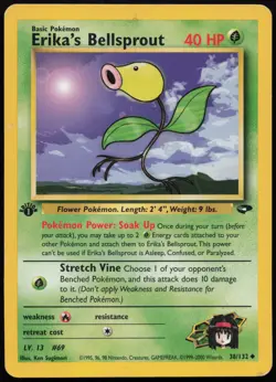 Erika's Bellsprout [1st Edition] #38 Gym Challenge Pokemon Card - Image 1