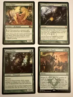 Magic The Gathering MTG Lot Elvish Piper Praetor's Counsel Spawnwrithe 4 Cards - Image 1
