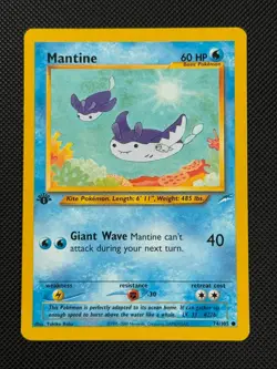 Mantine 74/105 1ST EDITION Pokemon Card WOTC Neo Destiny Unlimited Common - Image 1