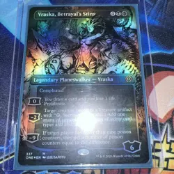 x1 Vraska, Betrayal's Sting ONE MTG 337 FOIL BORDERLESS MYTHIC M/NM 1x - Image 1