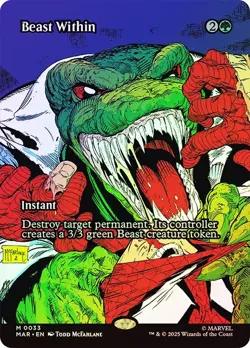 Beast Within Foil Borderless Marvel's Spider-Man NM MTG - Image 1