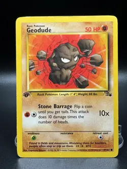 Pokemon TCG Geodude Fossil 47/62 Regular 1st Edition Common - LP/MP - Image 1