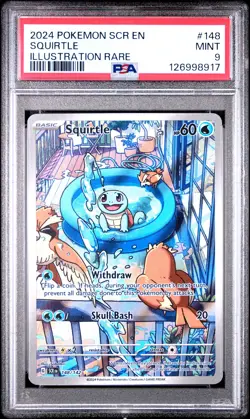 2024 POKEMON SCR EN-STELLAR CROWN ILLUSTRATION RARE #148 SQUIRTLE PSA 9 - Image 1