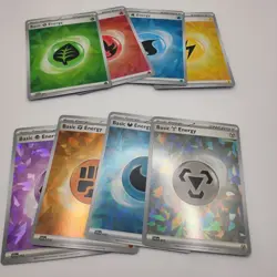Stellar Crown Pokemon Basic Energy Holo Set Of (8) SVE 009-016 - Image 1