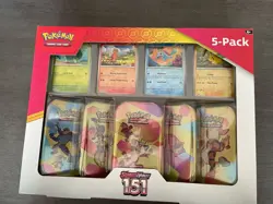 Pokemon TCG Scarlet & Violet 151 Mini Tins 5-Pack Costco Bundle Box New - Image 1